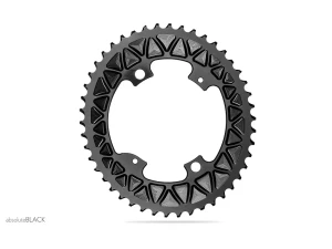 AbsoluteBlack ovaali eturatas 46T 4-pulttinen Subcompact BCD 110 mm Shimano R9100/8000 musta